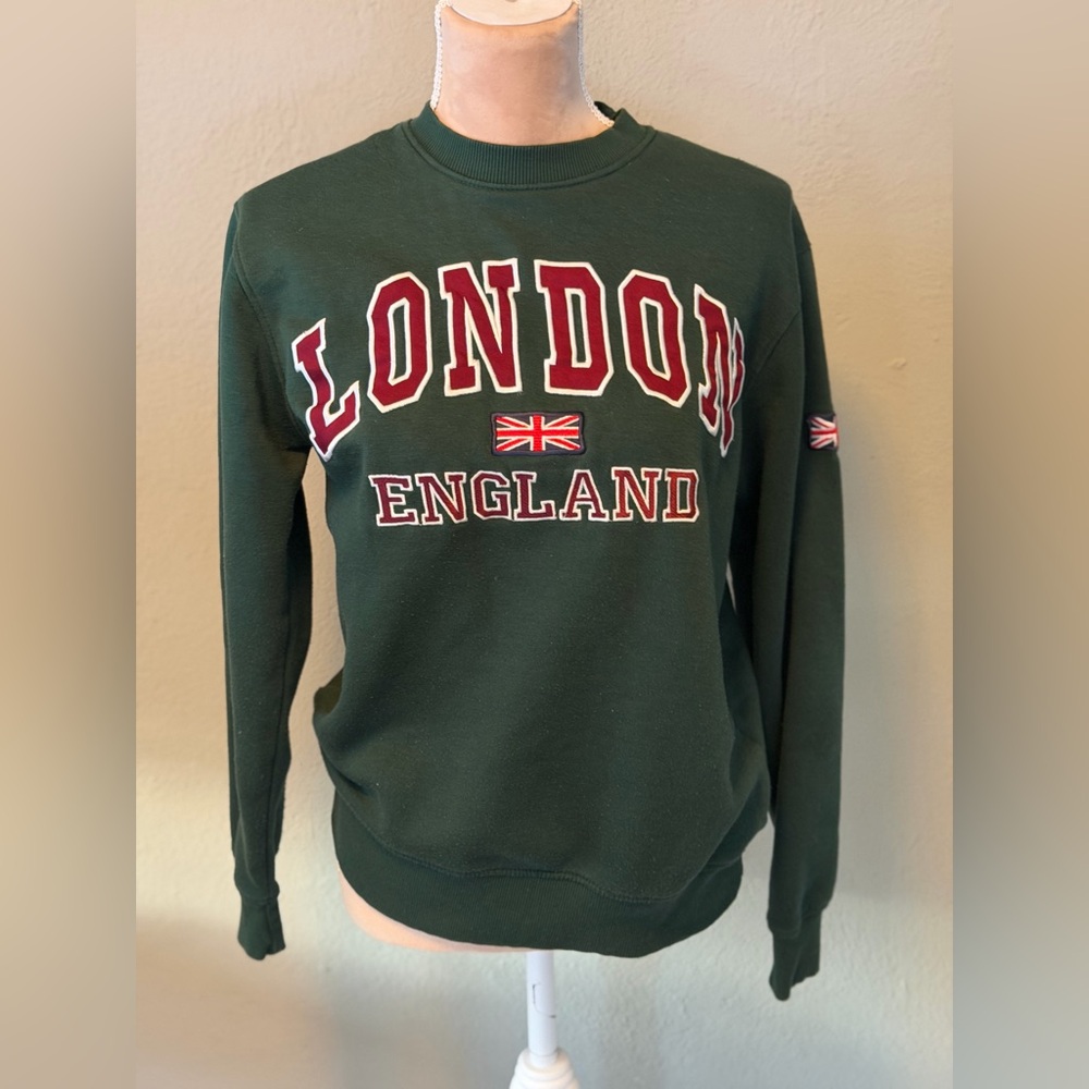 London England Green Sweater